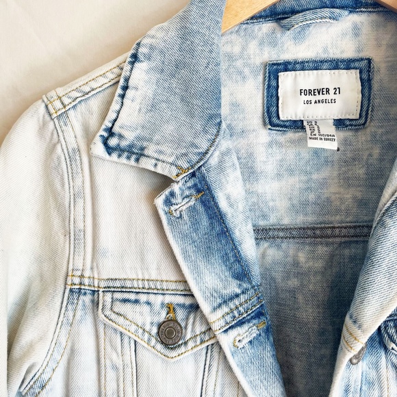 Faded White Acid Washed Denim Jacket - Picture 2 of 6